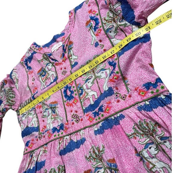 Mary Marshmallow Cotton Tiered Elephant Print Dress size M - Picture 9 of 12